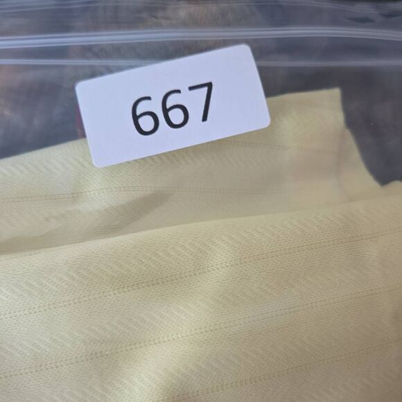 Lilly Dache Mens Textured Jacquard Stripe Raglan Sleeve Polo Shirt Yellow Large - Picture 6 of 6